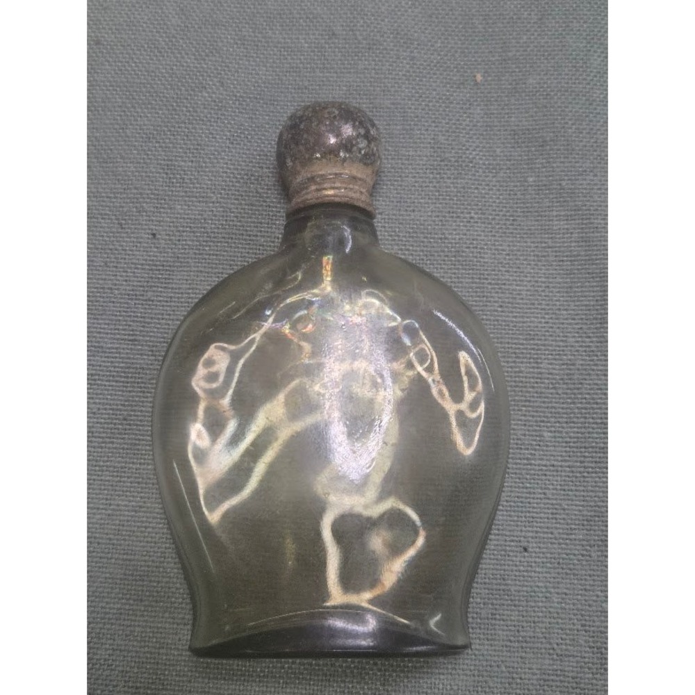 Vintage Molson 18 ccm Glass Perfume Bottle with Metal Cap Small Collectible